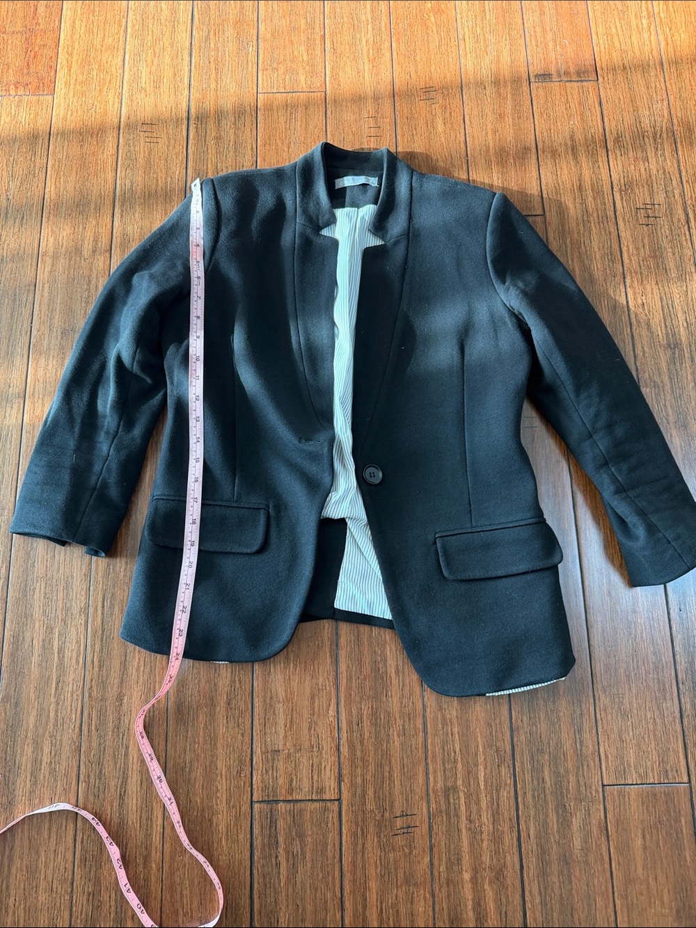 Olivia Moon Black Women's Single-Button Blazer with Notchless Collar
